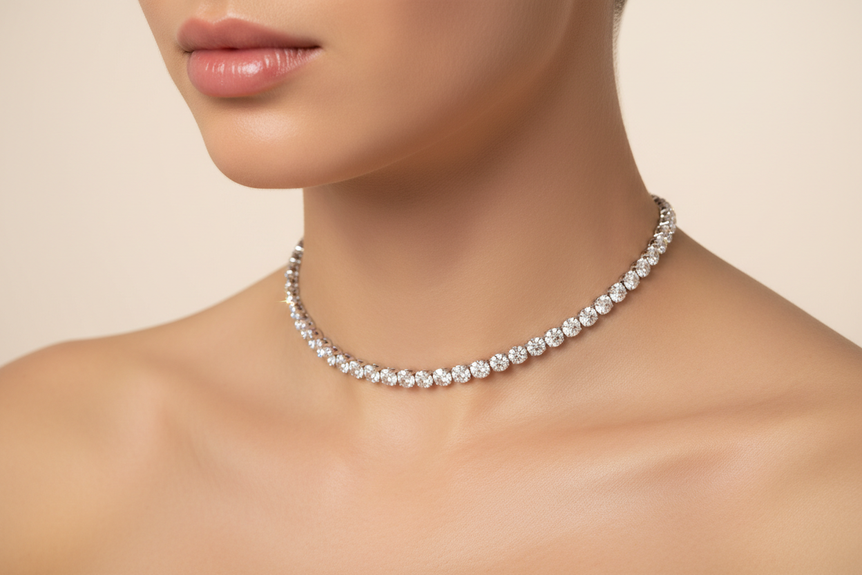 Luxury Moissanite Choker – Timeless Women’s Formal Necklace - One Size Fits All