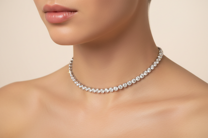 Luxury Moissanite Choker – Timeless Women’s Formal Necklace - One Size Fits All